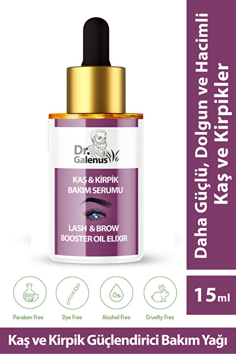 Dr. Galenus Kaş & Kirpik Bakım Serumu ( Argan Yağı - Hint Yağı - Badem Yağı - E Vitamini ) 15 ml