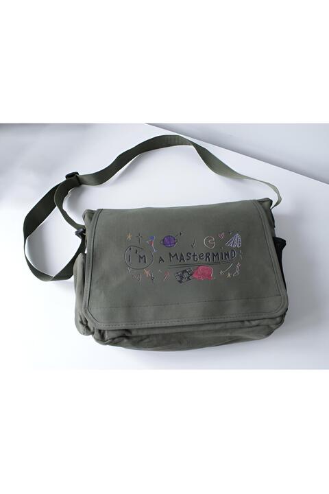 DEEFWEAR Mastermınd Baskılı Postacı Çanta/ Bag Ayarlanbilir Kemer ve Fermurlı Cepler