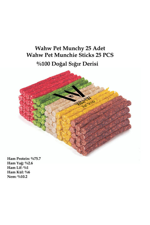 Genel Markalar Munchy Çubuk Köpek Ödül 13 Cm 5-6 Gr 25'li, Doğal Renkli Çiğneme Kemiği