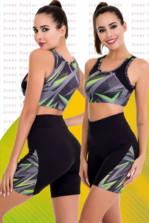 Jenny Daphne Sporcu Fitness Şort Tayt Büstiyer Takım 4014
