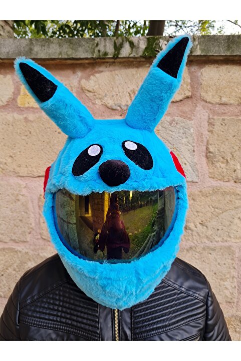 Crystal Palace peluş kask kılıfı mavi pikachu