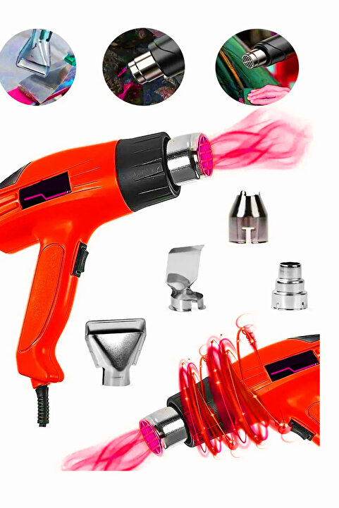 MOONSHOP Pro Alman Teknoloji 2000 Watt Darbeye Dayanıklı Kademeli Sıcak Hava Tabancası Hediyeli Ürün