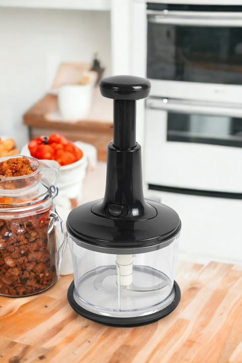 Comprox Büyük Paslanmaz Çelik Bıçaklı Üstten Basmalı El Rondosu Blender Soğan Sebze Doğrayıcı