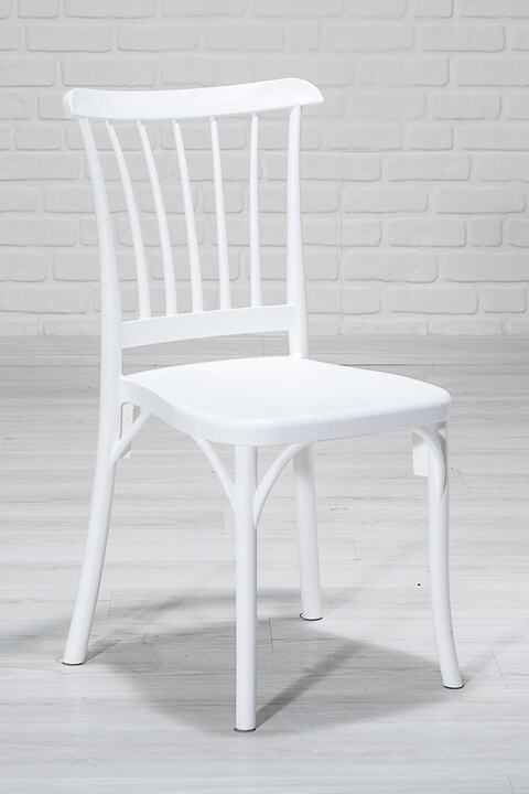 SANDALİE Home Violet 2 Adet Mutfak Balkon Bahçe Sandalye Beyaz