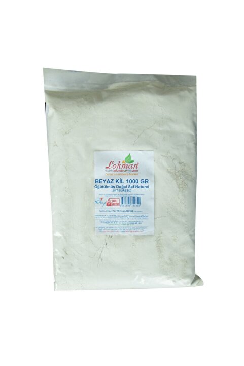 LokmanAVM Beyaz Kil Öğütülmüş Doğal Saf Naturel 1000 gr Paket