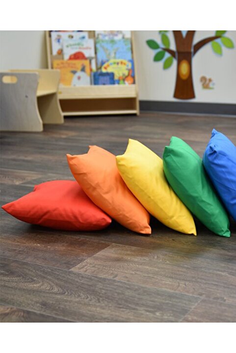 Rual Su Geçirmez Kumaş Bahçe Balkon İç ve Dış Mekan Dekoraitf Renkli Minder Puf 40x40cm