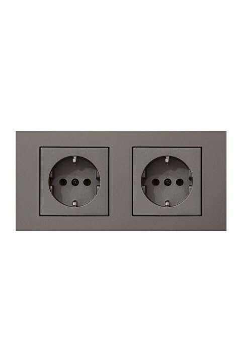 OVİVO Ovivo Grano Antrasit 2'li Set Topraklı Priz + Topraklı Priz