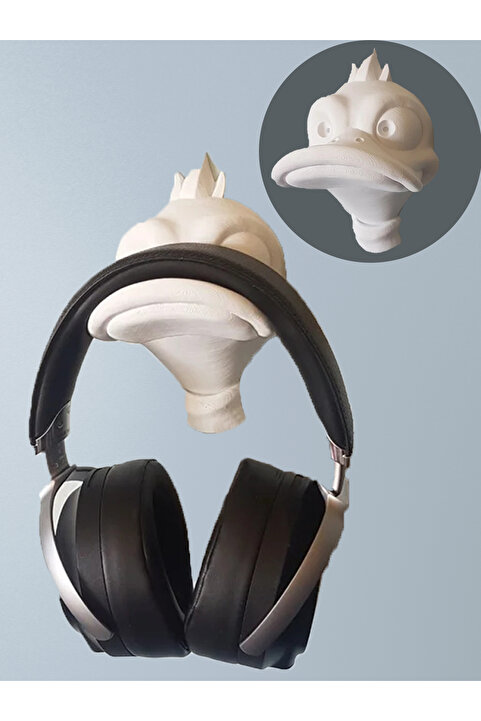 Nerva Design 3D Ördek Kulaklık Standı, Duvara Monte Dekoratif Kulaklık Tutacağı, Kulaklık Tutucu