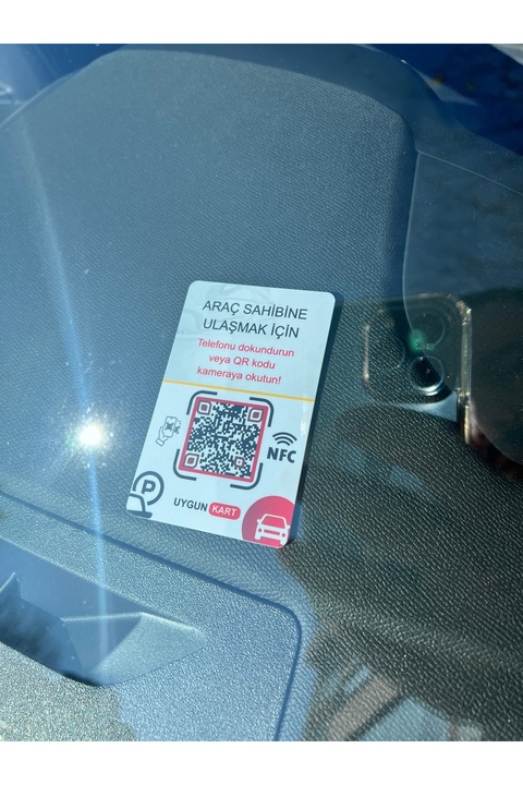 UygunKart Araç Numaratör Kartı (NFC ve QR Kodlu) - ARAÇ KARTI- ARABA PARK NUMARA BIRAKMA