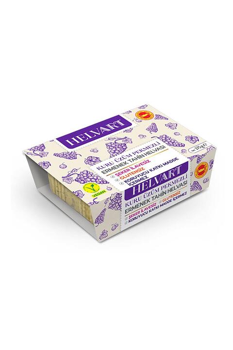 Pol's Helvart Helvart Kuru Üzüm Pekmezli Tahin Helvası , Şeker İlavesiz, Glutensiz, Vegan 175 gr
