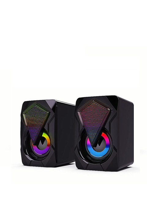 TEKNOMAĞAZAM Kablolu Ses Sistemi Hoparlör Rgb Işıklı Masaüstü Laptop Hoparlörü 1+1 Speaker