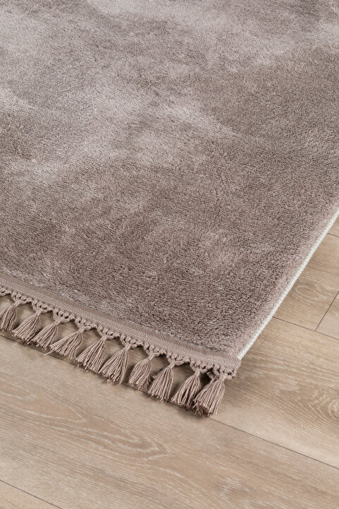 Valery Home Vl Comfort Ponpon Saçaklı Peluş Post Halı Kahverengi