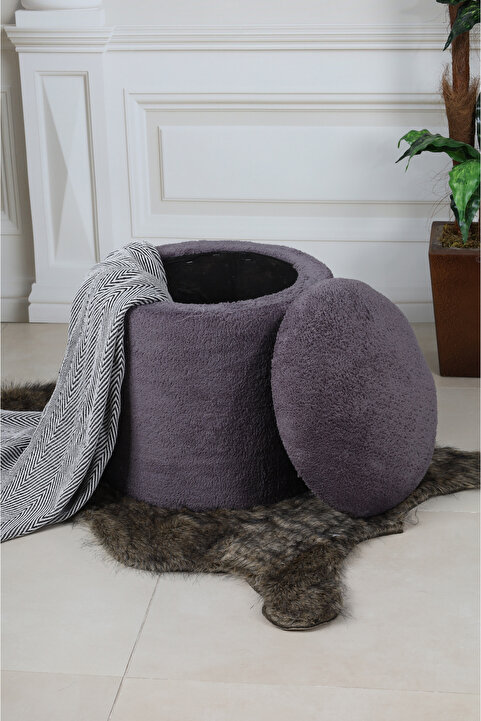 PufyHome SANDIKLI PELUŞ ANTRASİT ÇOK AMAÇLI PUF KOLTUK