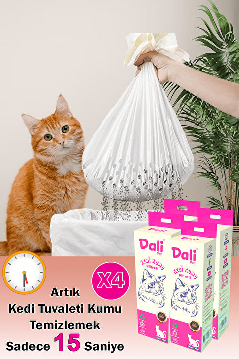 Dalipet Kedi Kumu Temizleme Elekli Filtre 4'lü 78x69 Cm