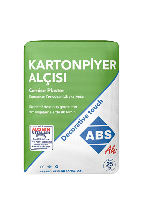 TOPALAKTİCARET Abs Kartonpiyer Alçısı 5kg Beyaz ( Açık Alçı Gönderilir Poşette )