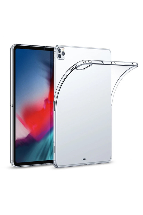 Fibaks Apple iPad Pro 12.9 3. 4. 5. 6. Nesil  Uyumlu  Ultra Ince Esnek Renksiz Şeffaf Silikon Tablet Kapak