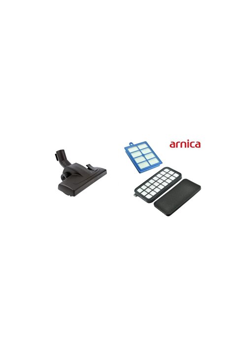 Arnica Siyah Tesla Premium Süpürge Emici Yer Başlığı Ve Filtre Seti