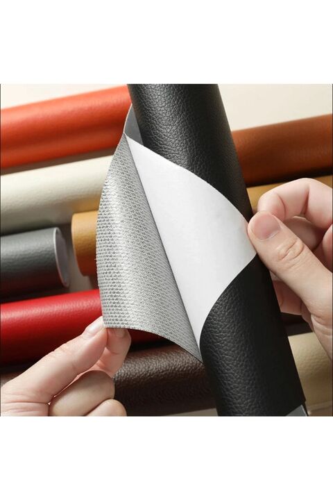 LANSE SUNİ DERİ Yapışkanlı Siyah Suni Deri 1 Adet 100 Cm X 140 Cm