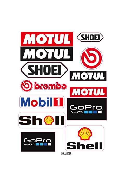 PROMOT MOTOSİKLET OTO BİSİKLET SPONSOR SHEEL MOTUL  EKİPMAN KASK STİCKER SETİ 1