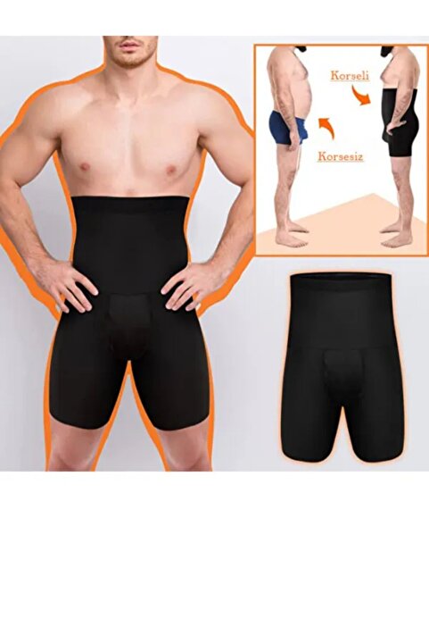 Mitay Göbek Düzleştirici Sıkılaştırıcı Bel Inceltici Toparlayıcı Dikişsiz Yüksek Bel Erkek Duble Boxer