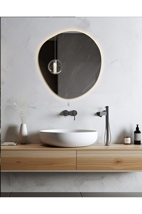 FLORADESİGN Flora Fuen Banyo Aynası Led Işıklı / Makyaj Aynası Lavabo Aynası / Ledli Ayna