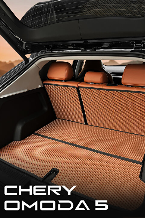 TORPEDO Chery Omoda 5 Premium Eva Oto Bagaj Paspası & Bagaj Havuzu ve Koltuk Arkalığı 4'lü Tam Set - Kahve