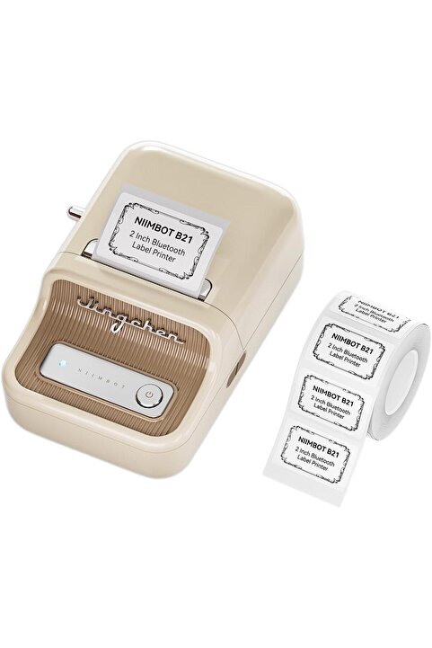 NiiMbot KREM RENK Niimbot B21S Bluetooth Taşınabilir Termal Etiket Yazıcı-Kartuşsuzsuz,Mürekkepsiz,HEDİYELİ