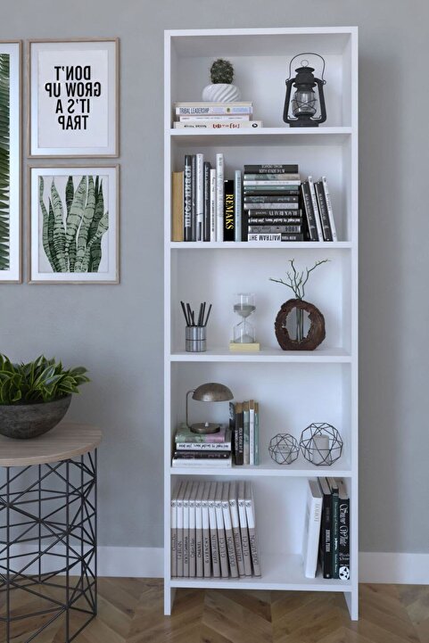 Remaks Pınar 5 Raflı Kitaplık - Beyaz