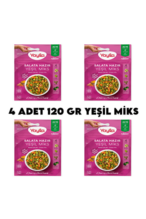 Yayla 4 Adet Yeşil Miks Hazır Salata