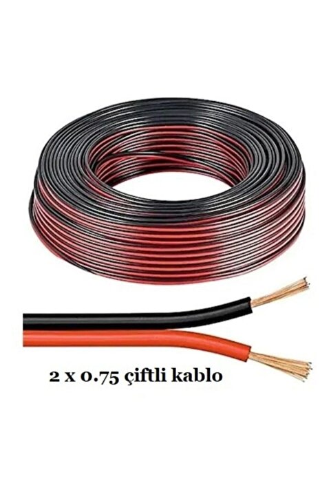 Genel Markalar Çiftli Kablo Tesisat Hoparlör Kablosu 2 X 0.75 Elektrik Kablosu 5 Metre Fiyatıdır