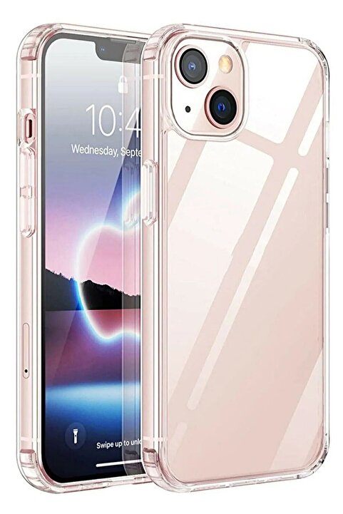 KVK PRİVACY Iphone 13-14 Uyumlu Şeffaf Kılıf Kamera Korumalı Darbe Emici Yumuşak Silikon Premium Şeffaf Kapak