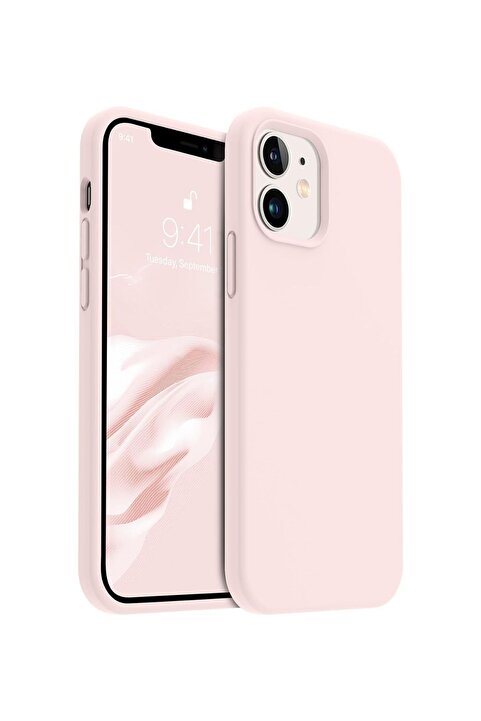 KVK PRİVACY iPhone 12/12Pro Kılıf Kadife Lansman Soft Yumuşak Liquid Silikon Kamera Korumalı Kapak Kum Pem