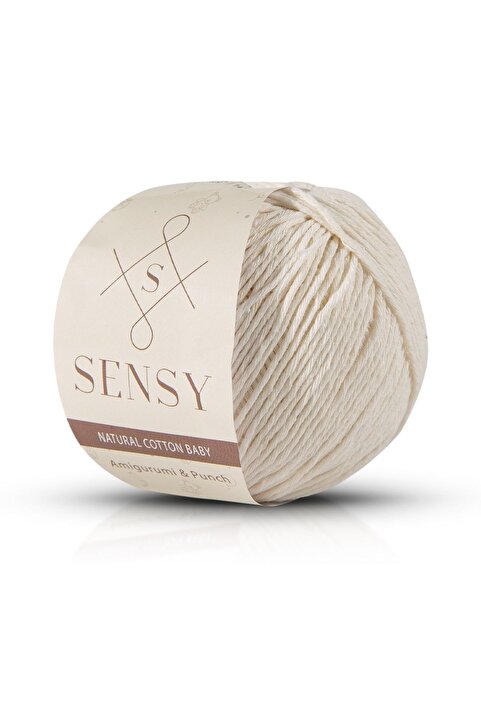 SENSY Premium Amigurumi Ipi Punch (PANÇ) Baby Soft Cotton 50 gr Örgü Ip Ekru