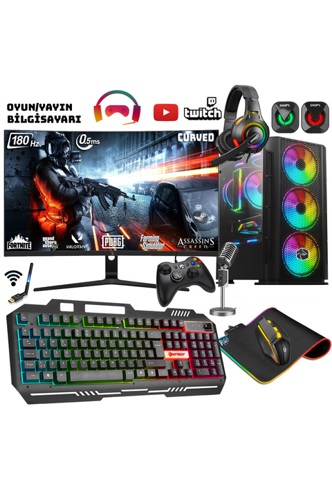Zeiron Xgen40 i7 12700F 12.Nesil 32GB 1TB NVMe M.2 SSD RTX5060 27" 165Hz Curved Oyuncu Bilgisayarı