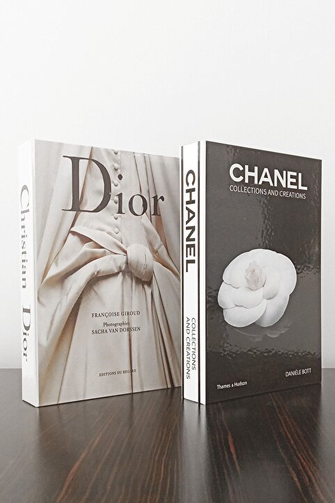 BayCazip 2'li Dekoratif Kitap Kutu Görünümlü Dior Gelinlik & Versace Siyah Yaldız Temalı