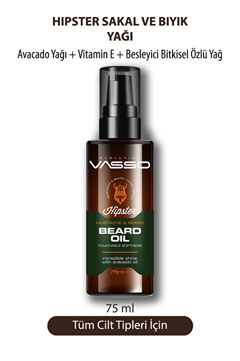 Vasso Men Hipster Sakal Ve Bıyık Besleyici Bakım Yağı 75 ml