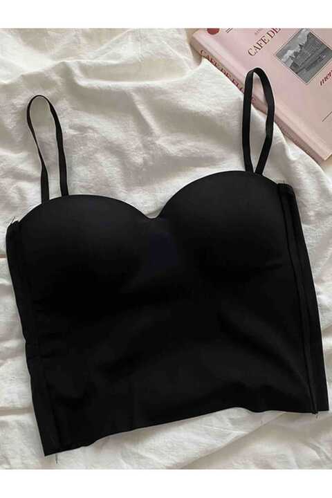 GARDIROZA Gloplu Askılı Crop Büstiyer Badi Body Bady Atlet