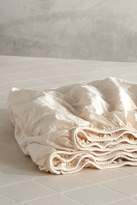 Macas Home Pure Natural %100 Pamuklu Yıkamalı Battal Boy Lastikli Çarşaf 180*200 PKC
