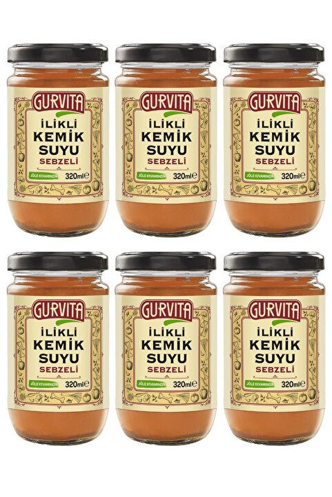 Gurvita Jöle Kıvamında Ilikli Kemik Suyu Sebzeli 320 ml 6' Lı