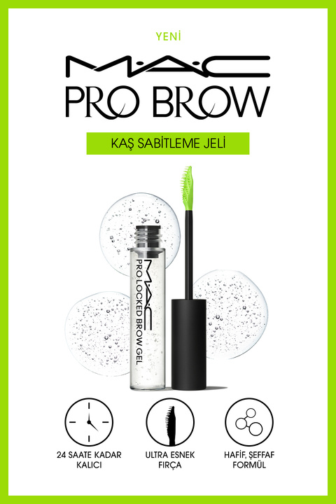 Mac Pro Locked Brow Gel - Clear 12 Saate Kadar Kalıcı Dökülme Yapmayan Kaş Sabitleyici 7.8 ml