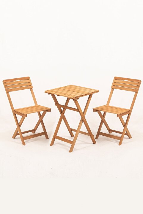 Meya Dekor Balkon - Bahçe - Mutfak 3'lü Bistro Set 2 Sandalye 1 Masa