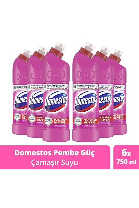 Domestos Çamaşır Suyu Pembe Güç 750 ml 6 Adet