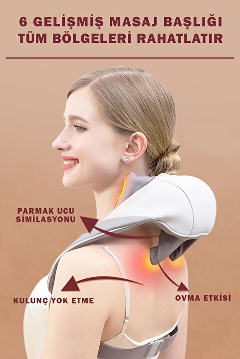 THOMAX Ovmalı Masaj Aleti Boyun Sırt Bel Dayanıklı Şarjlı Gelişmiş Masaj Aleti