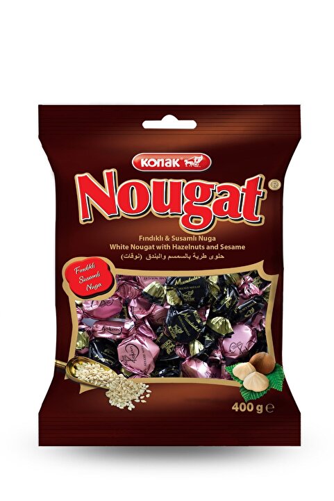 KONAK Nougat Fındıklı Ve Susamlı Nuga 400 Gr