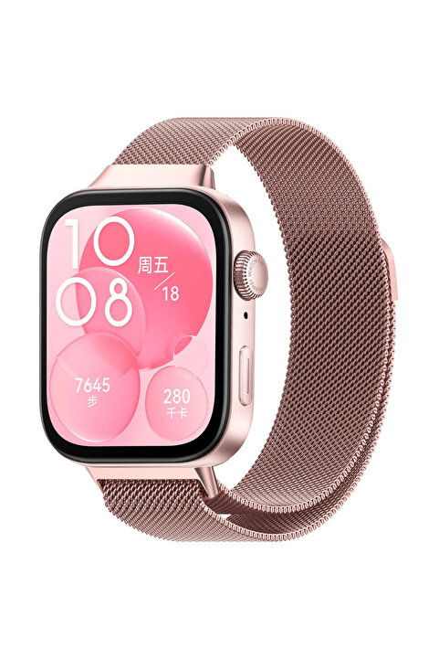 İncisoft Huawei Watch Fit 3 / Fit 4 / Fit 4 Pro / Fit 5 / Fit 5 Pro Uyumlu Paslanmaz Hasır Örgü Metal Milano Kordon Strap