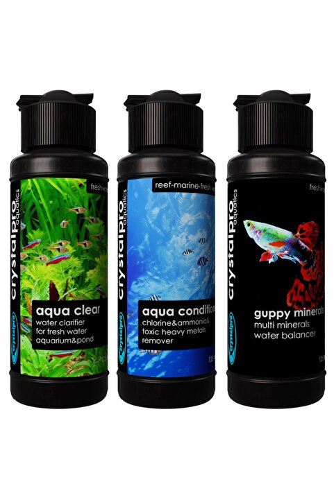 Crystalpro Guppy Lepistes Balıkları Için Üçlü Bakım Seti 3x125ml
