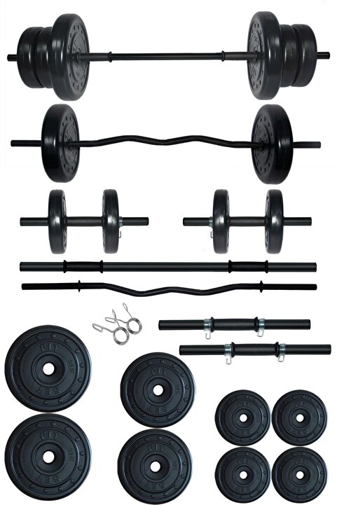 Fitset 48 kg Z Barlı Halter Seti ve Dambıl Seti Ağırlık Fitness Seti