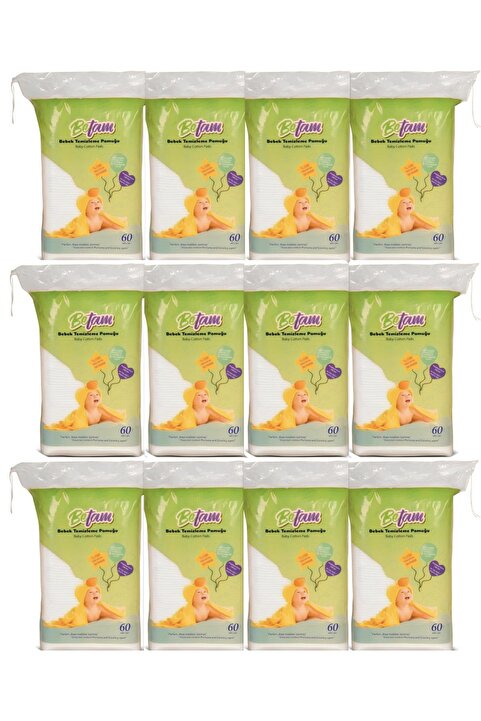 Betam Bebek Temizleme Pamuğu 60 lı x 12 Adet