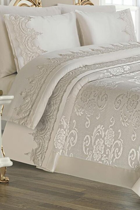 Çeyiz Diyarı Violet Pike Takımı 6 Parça Krem