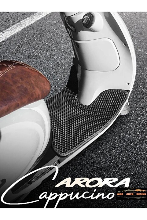 CEMREMS MOZ AutoDesing ARORA Cappucino 50cc-125c Premium Uyumlu Eva Motosiklet Paspası - Siyah